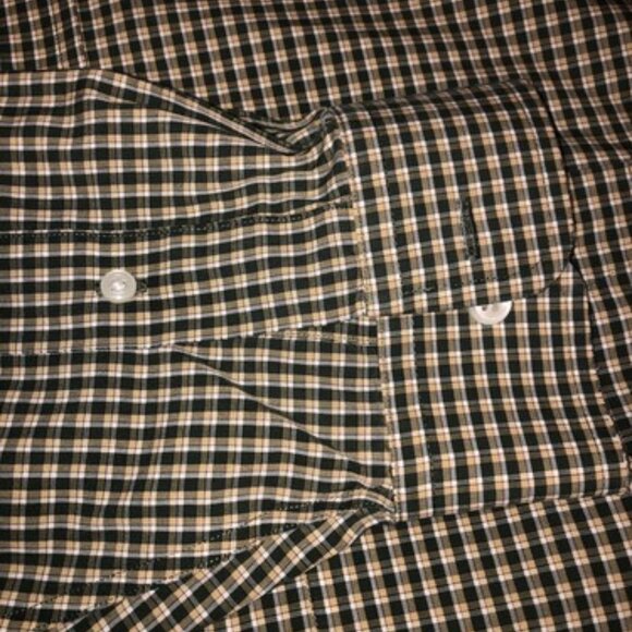 LL Bean Mens Button Up Collared Shirt Large Regular Green Plaid LG - Picture 2 of 10